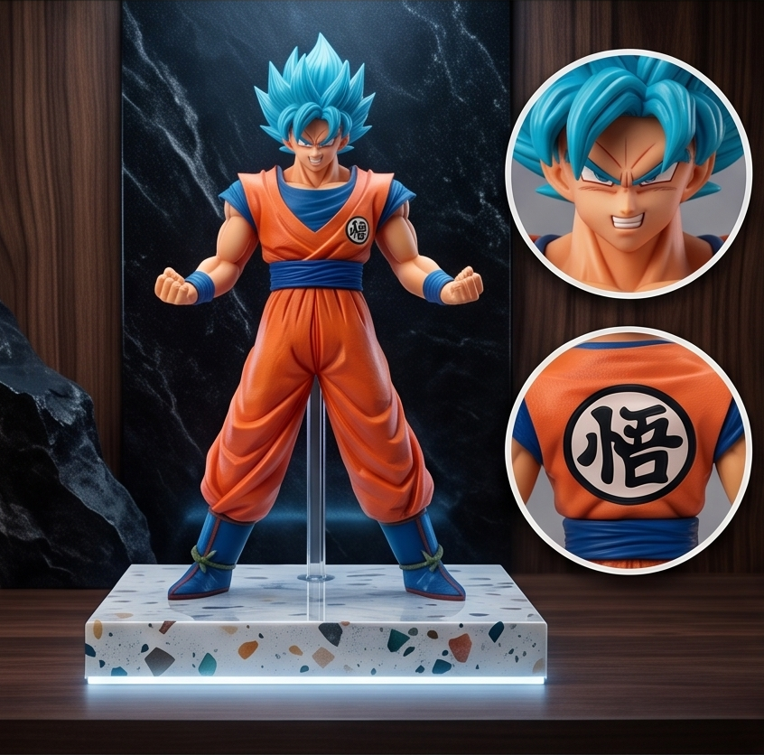 Goku Super Saiyan Blue Hair Anime Action Figure 18 cm