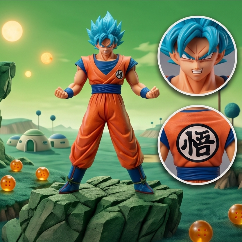 Goku Super Saiyan Blue Hair Anime Action Figure 18 cm