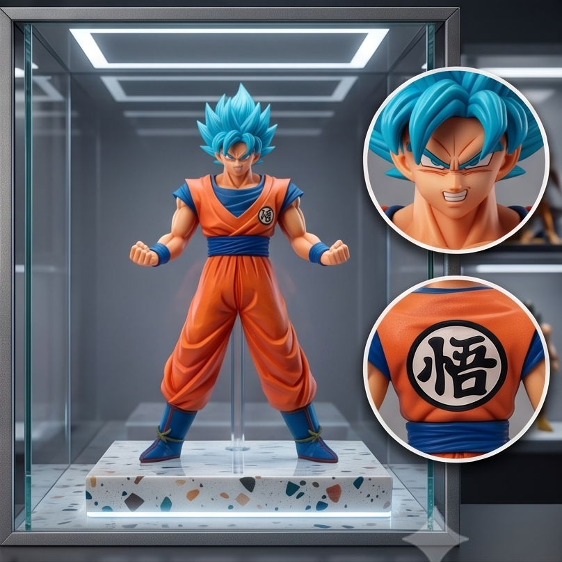 Goku Super Saiyan Blue Hair Anime Action Figure 18 cm